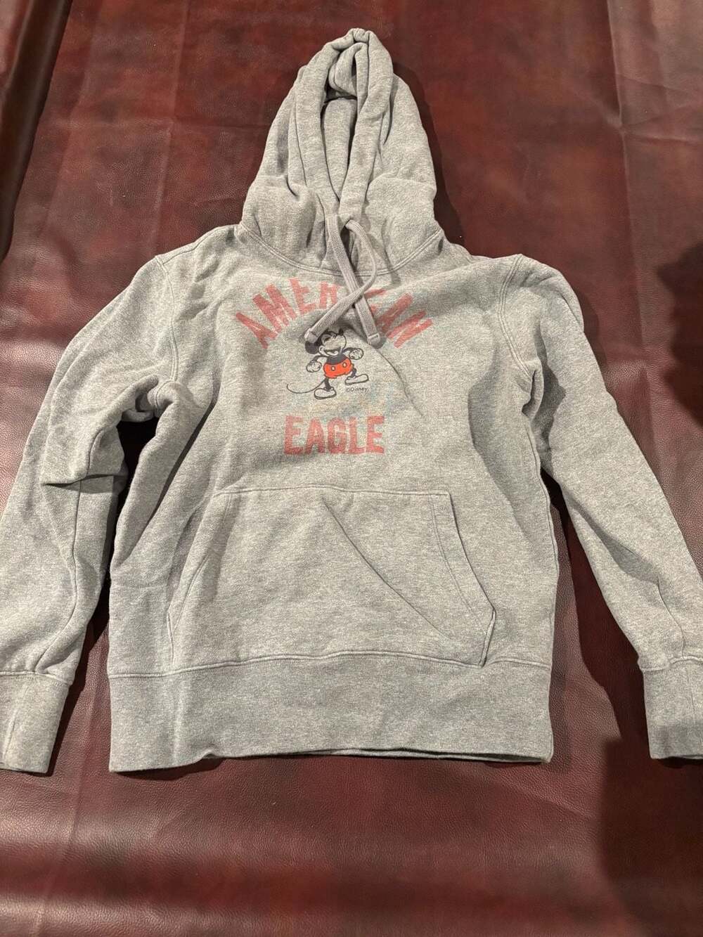 American Eagle Mickey Mouse Hoodie Size XS Gray Mickey Graphic